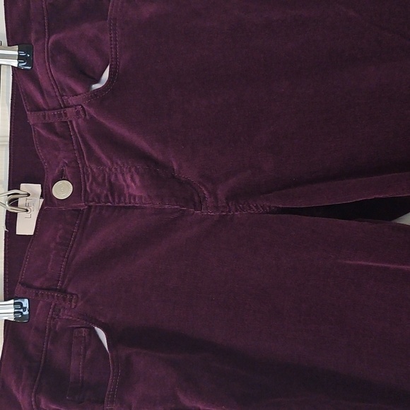 LOFT Burgundy 5 Pocket Corduroy Straight Leg - Picture 2 of 5